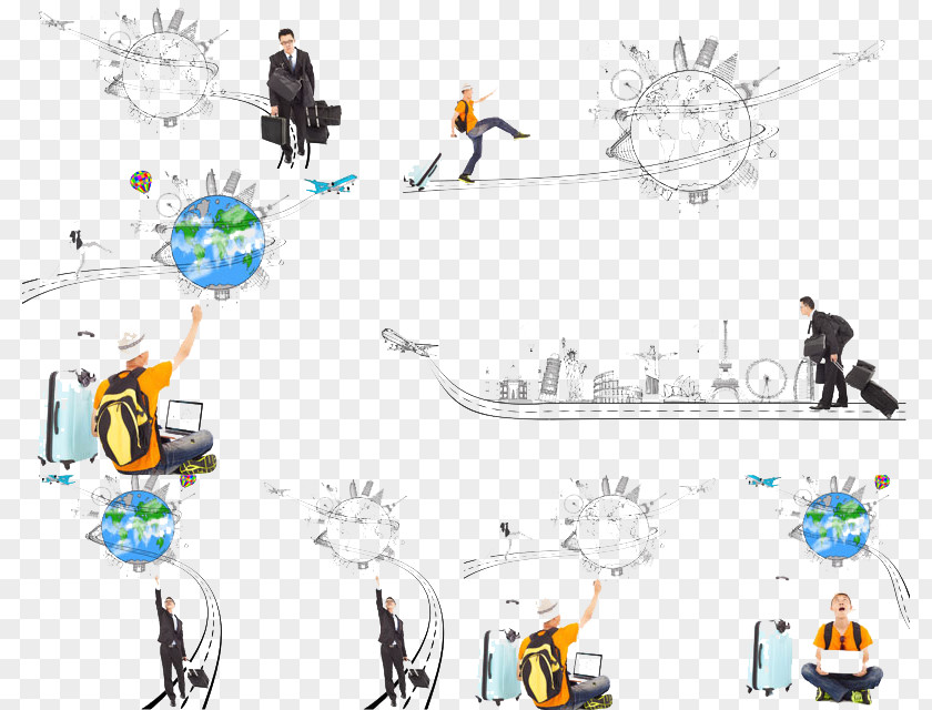 Travel Business Man Tourism Graphic Design Illustration PNG