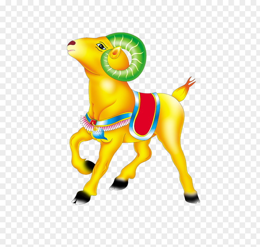 Golden Goat Creative Design Chinese Zodiac Euclidean Vector PNG