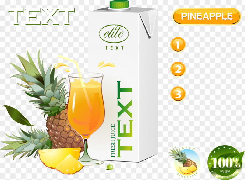 Vector Pineapple Juice Apple Jus Dananas PNG