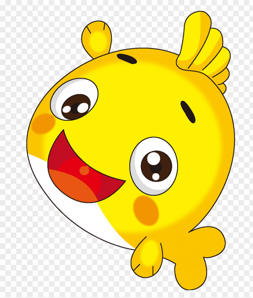 Yellow Fish Smiley Cartoon Clip Art PNG