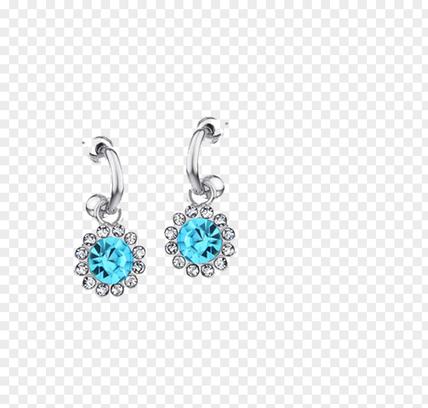 Diamond Turquoise Earring PNG