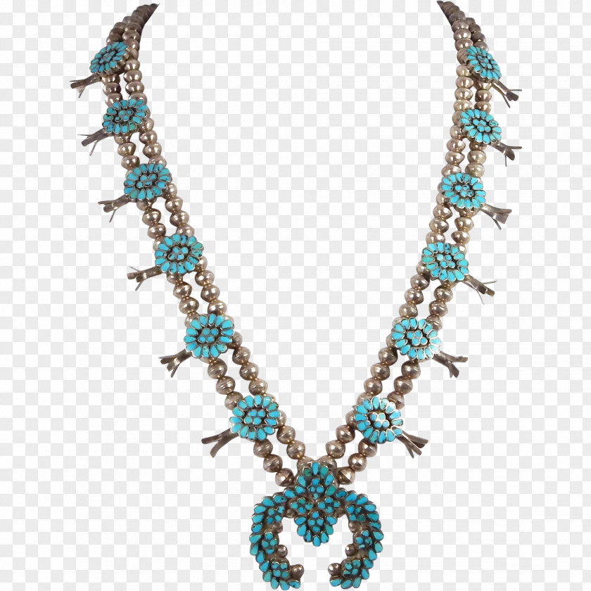 Necklace Turquoise Jewellery Squash Blossom PNG