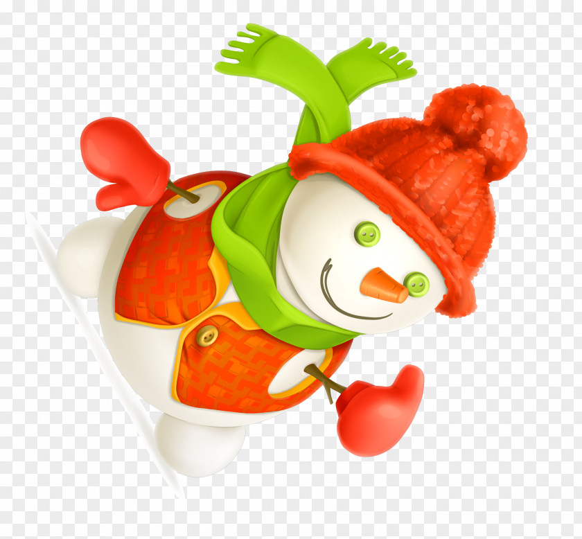 Orange Cartoon Snowman Clip Art PNG