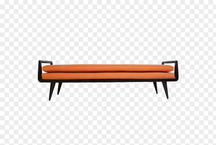 Multifunctional Orange Sofa Bench Mid-century Modern Seat Couch Bedroom PNG