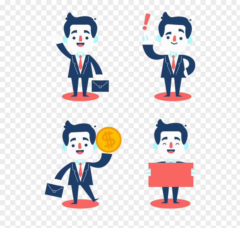 Businessman Different Objects Download Clip Art PNG