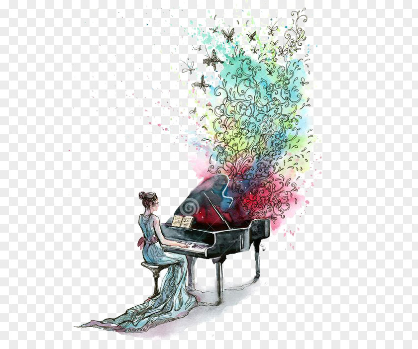 Ink Piano Grand Painting Royalty-free PNG