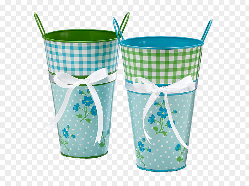 Two Buckets Creative Bucket Container Vase PNG