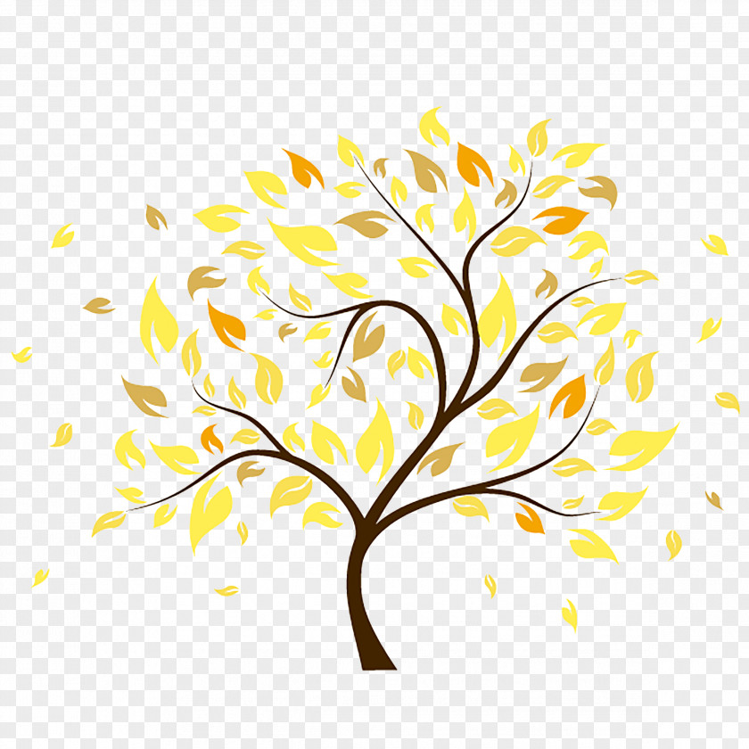 Autumn Leaves Tree Clip Art PNG
