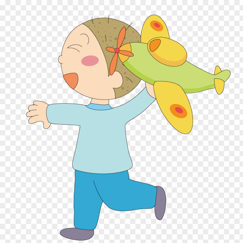 Boy Holding Airplane Aircraft Computer Clip Art PNG