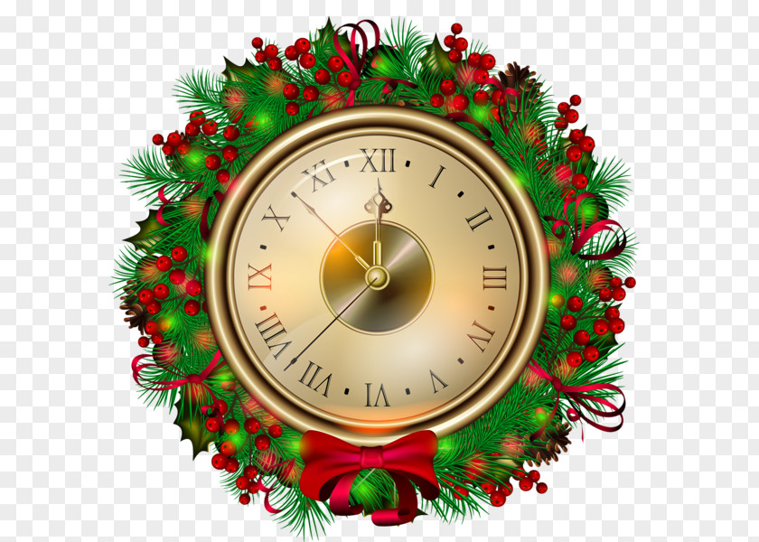 Christmas Clock New Year Clip Art PNG