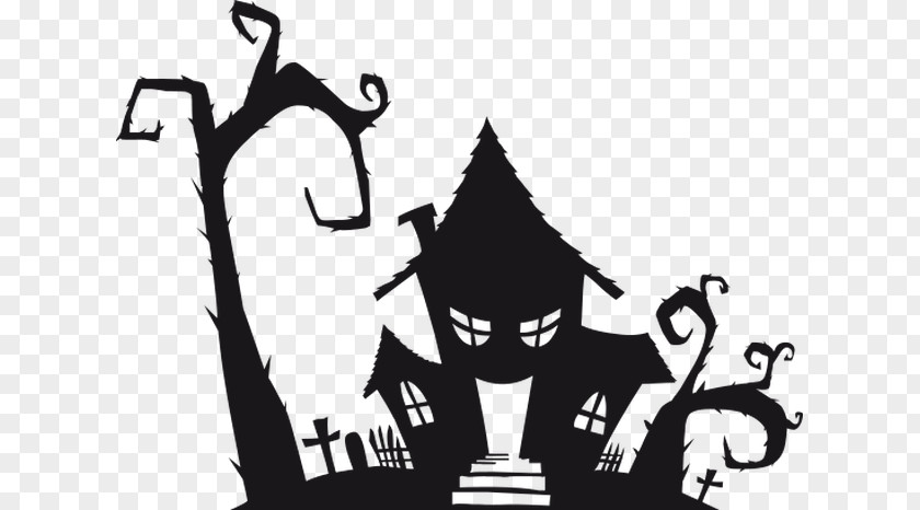 Logo Blackandwhite Halloween Cartoon Background PNG