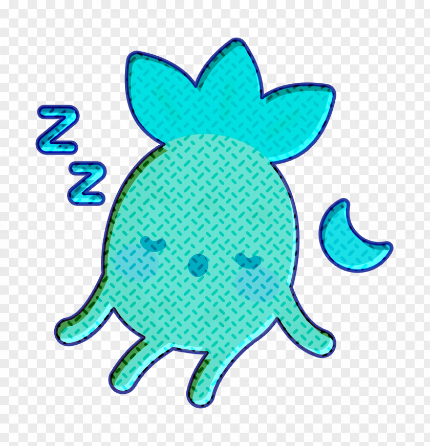 Pineapple Character Icon Sleeping Moon PNG