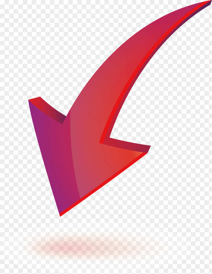 Red Down Arrow Label Element PNG