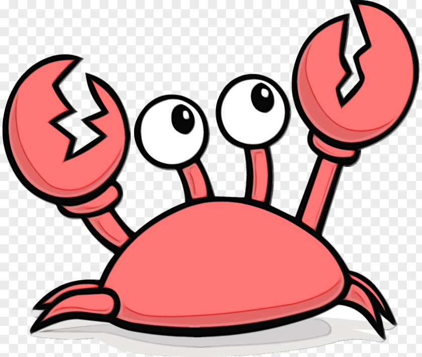 Line Art Pleased Pink Crab Thumb Finger PNG