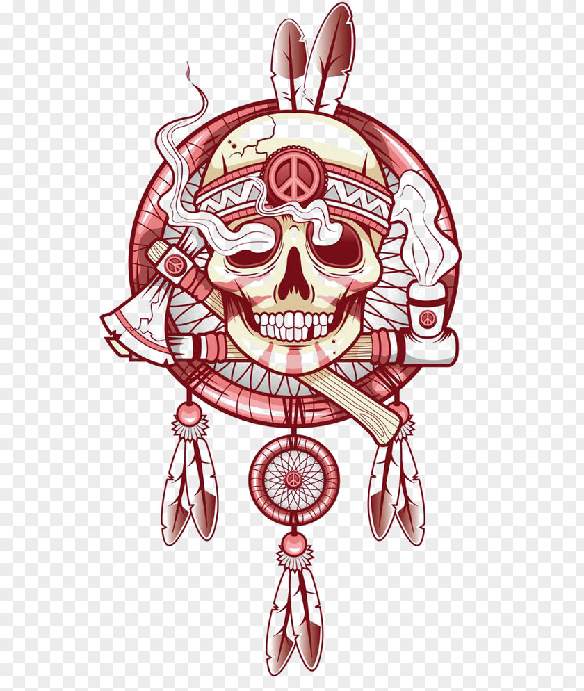 Skull T-shirt Tattoo Dreamcatcher Skeleton PNG