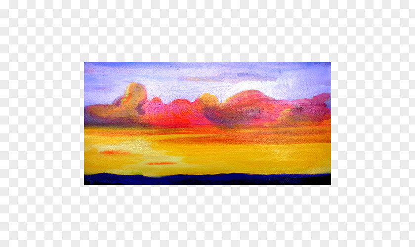 Sunset Clouds Watercolor Painting Art Sunrise Red Sky At Morning PNG