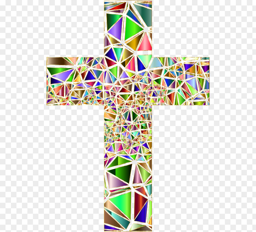 Window Stained Glass Christian Cross PNG