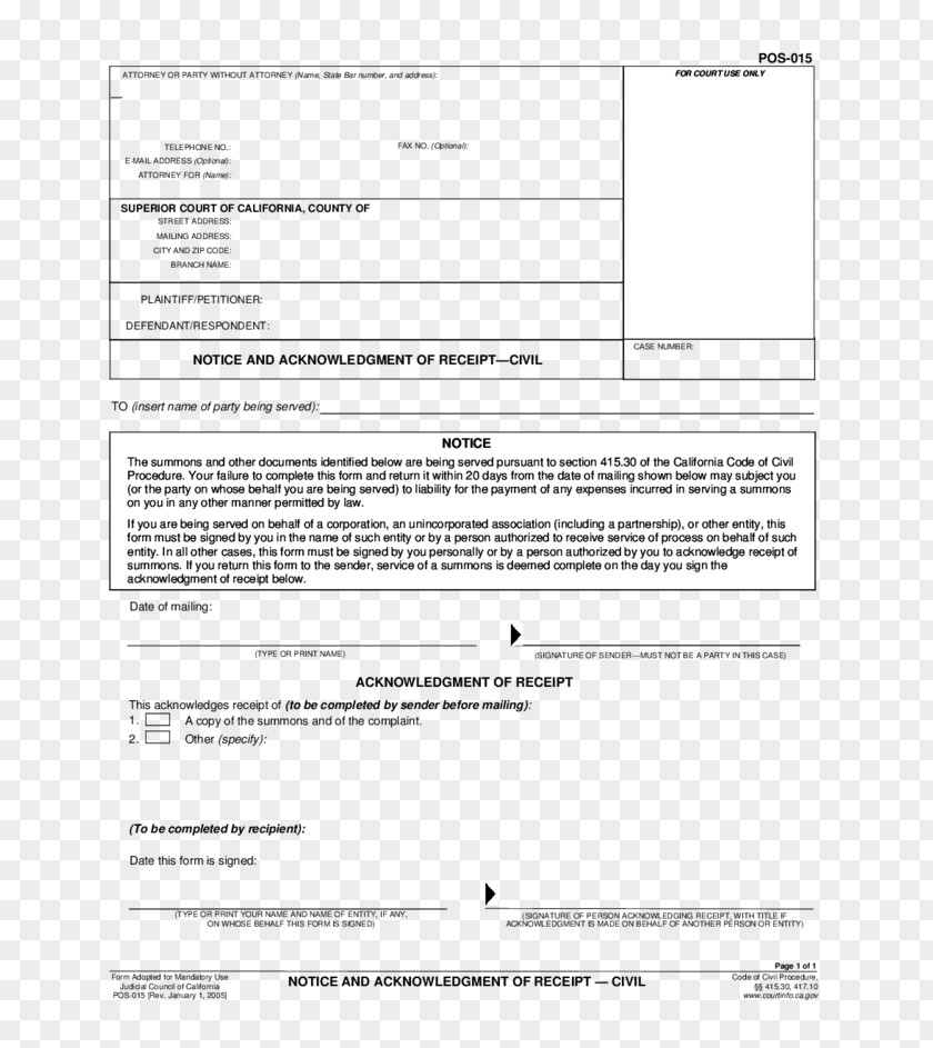 Acknowledgment Document Form Legal Release Bond Receipt PNG