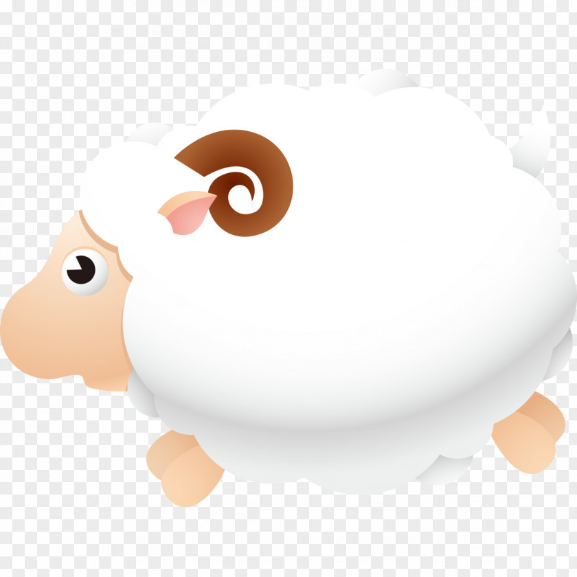 Small White Sheep Cartoon Clip Art PNG