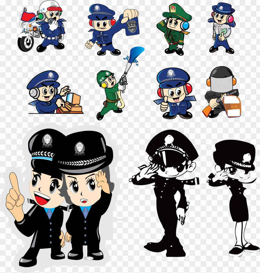 Vector Cartoon Police Collection Officer Adobe Illustrator Peoples Of The Republic China PNG