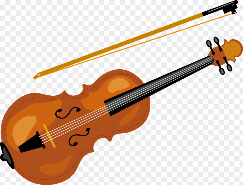 Vector Painted Violin Musical Instrument PNG