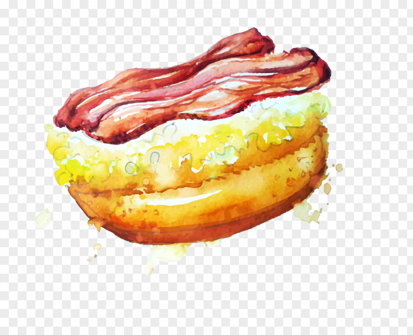 Cartoon Bread Food Watercolor Painting Doughnut PNG