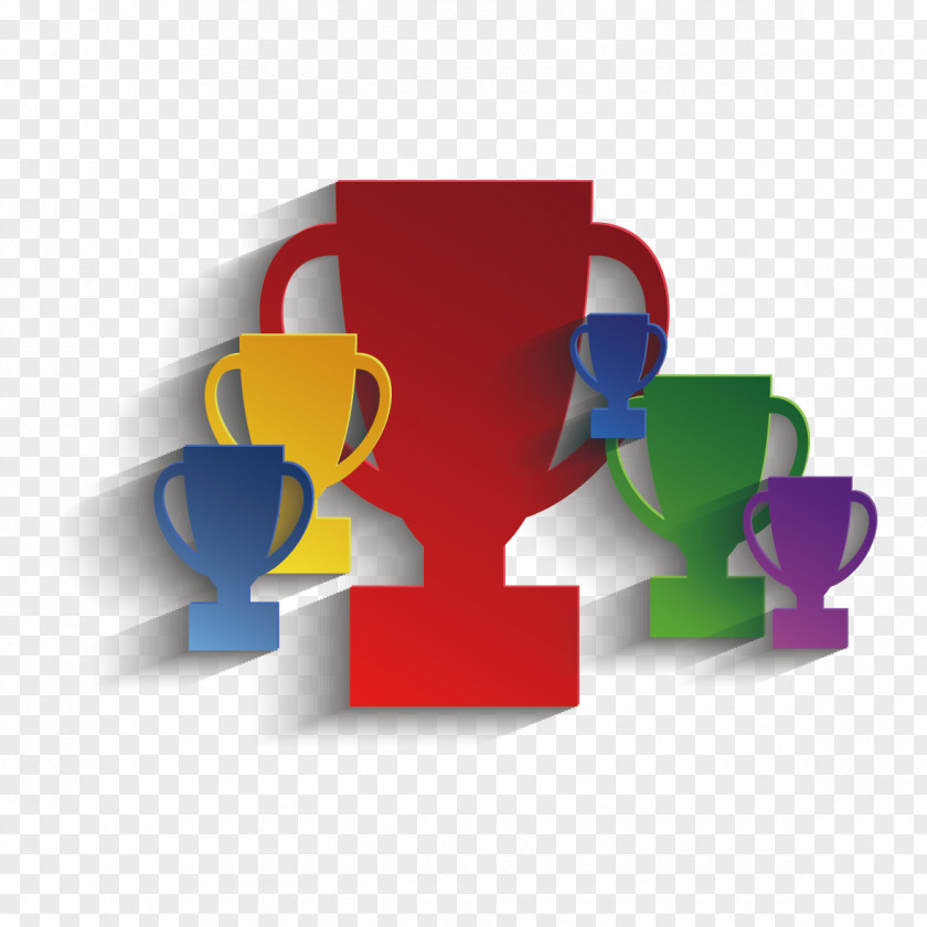 Creative Colour Trophy Paper Clip Art PNG