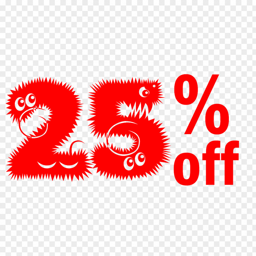 Cute Hairy Halloween 25% Off Discount Tag. PNG