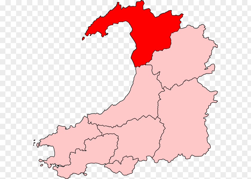 Map Gwynedd Dwyfor Meirionnydd Nant Conwy Preserved Counties Of Wales PNG