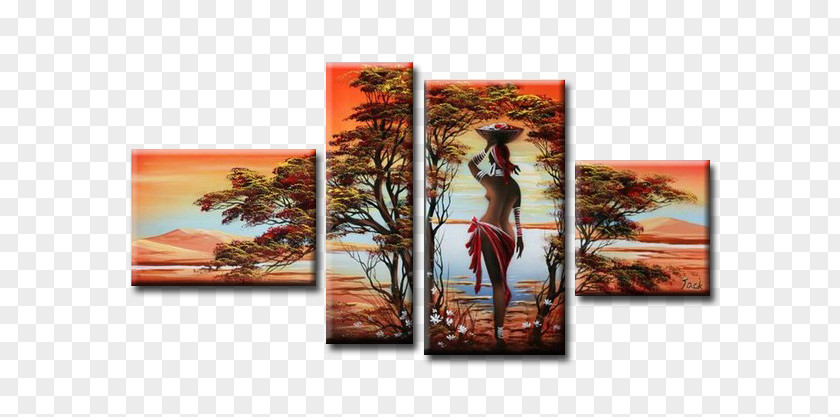 Painting Oil Canvas Africa Art PNG