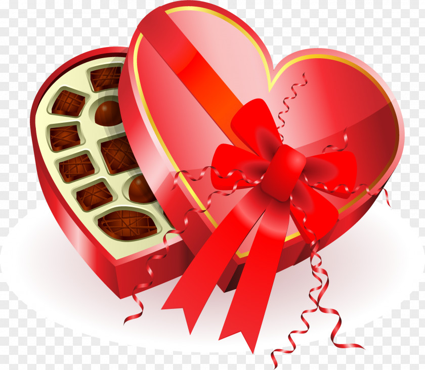 Large Heart Chocolates Box Clipart Chocolate Art Valentine's Day Clip PNG