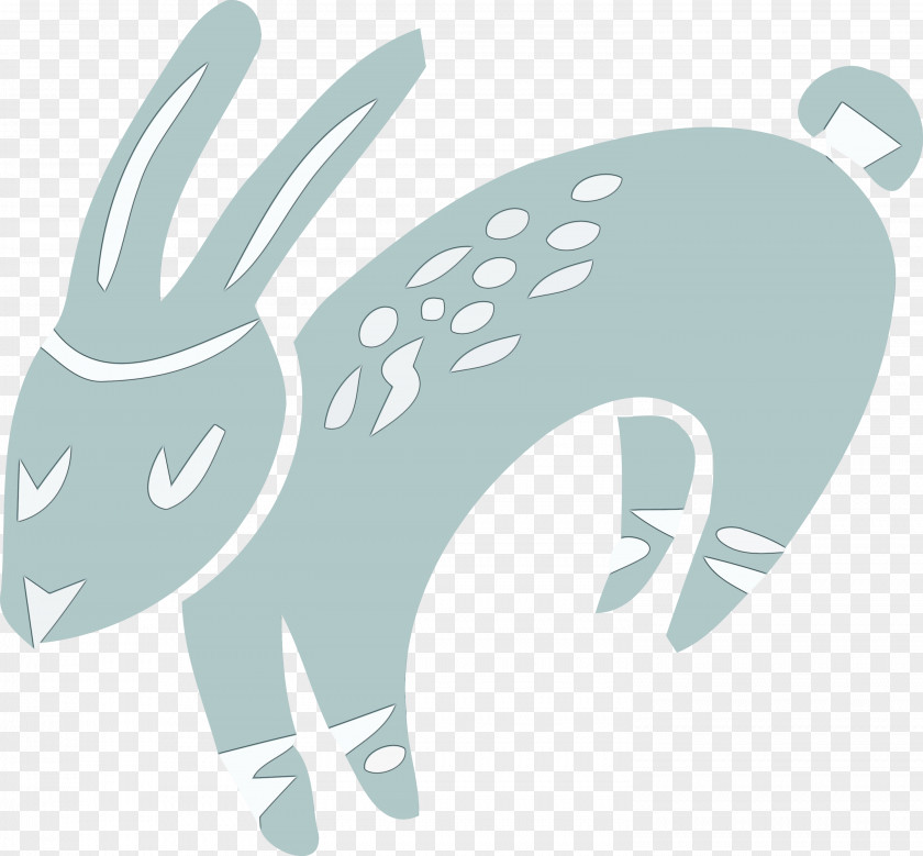 Rabbit Logo Cartoon M Teal PNG