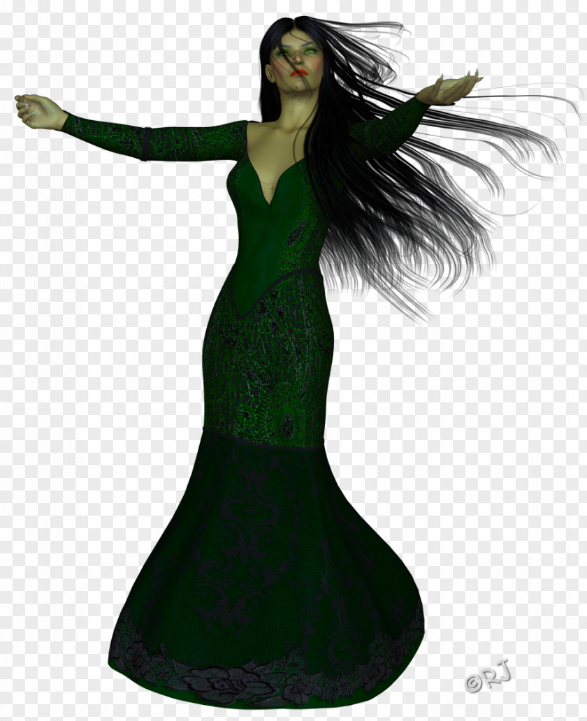 Wind Hair Costume Design Gown PNG