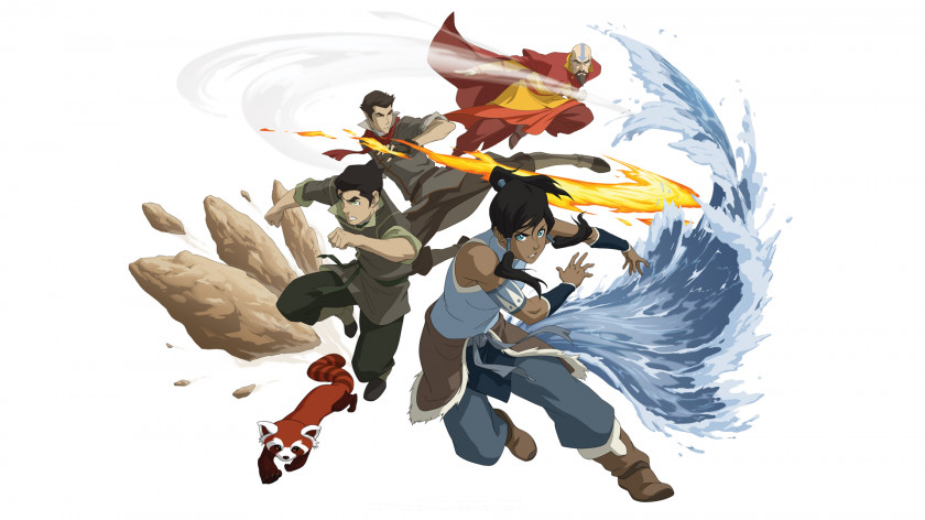 Aang Korra Asami Sato Mako Bolin PNG