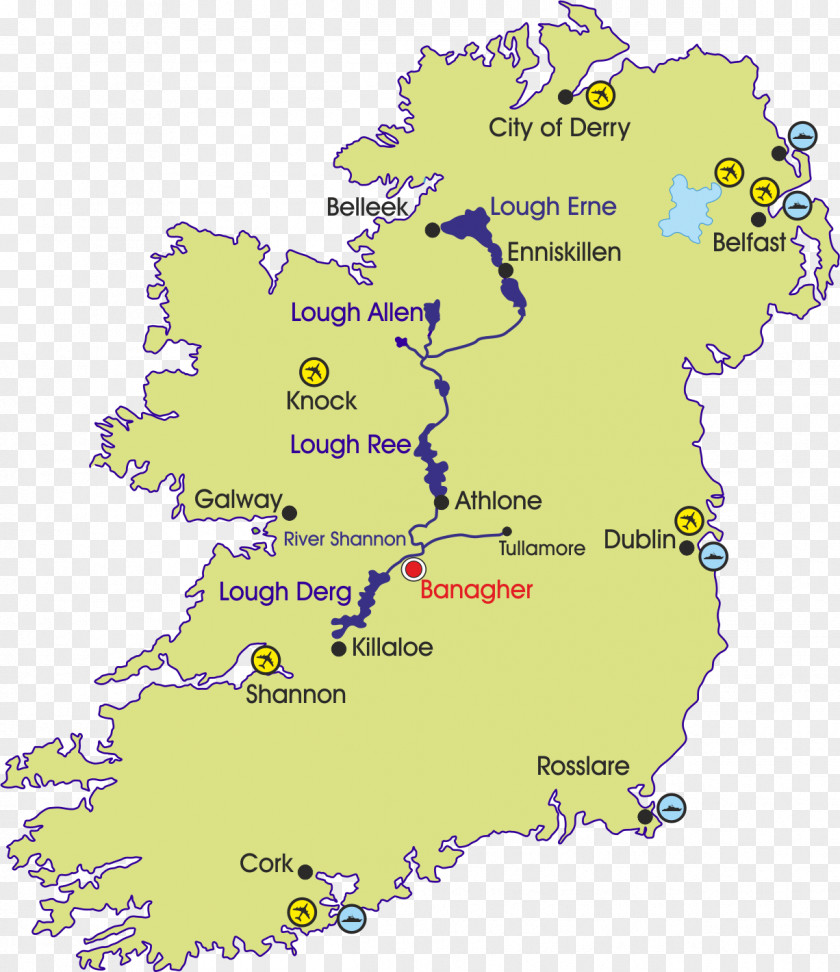Map River Shannon Banagher Airport Carrickcraft PNG