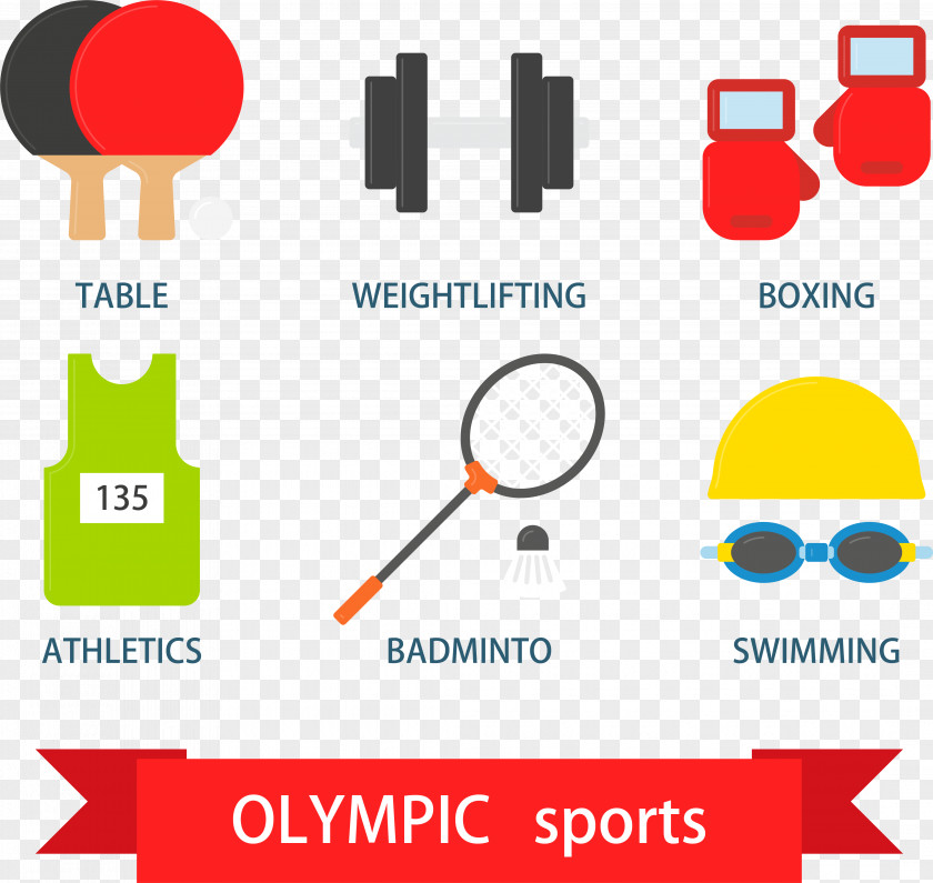 Vector Sports Equipment Toothpick Infographic PNG