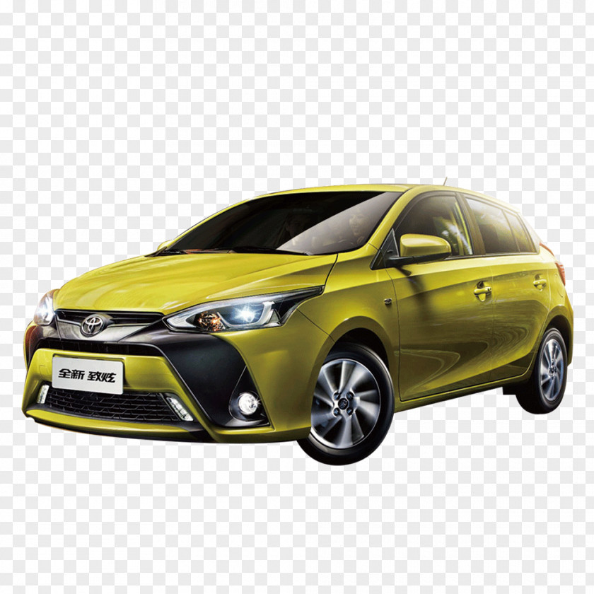 Yellow Car Mid-size Toyota Vitz Compact PNG