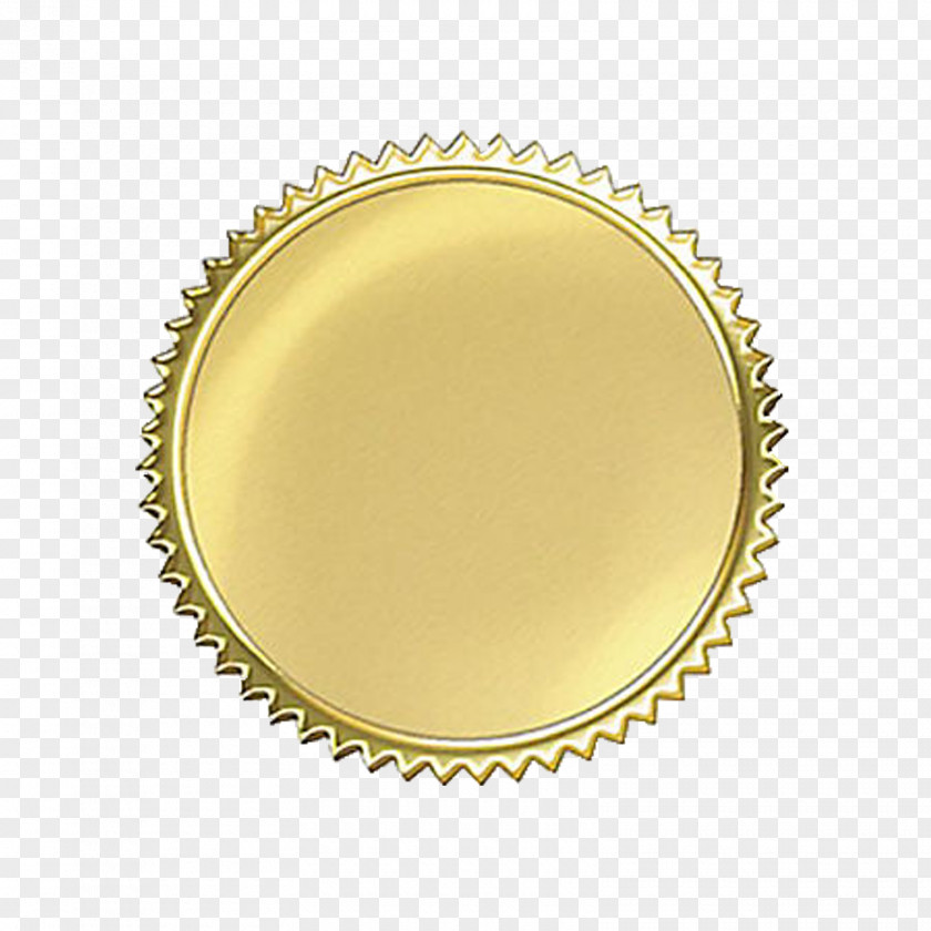 Gold Badge Paper Embossing Seal Silver Award PNG