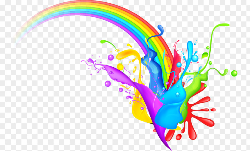 Rainbow Holi Clip Art PNG