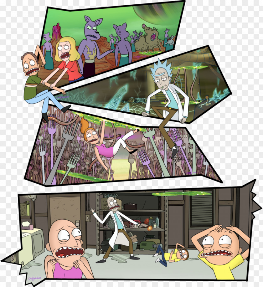 Rick And Morty Sanchez Smith Vacation Family Art PNG