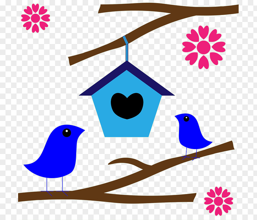 Romantic Nest Bird Box Clip Art PNG