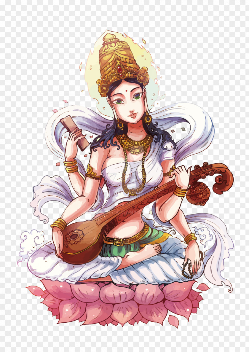 Vector Bodhisattva Saraswati DeviantArt Illustration PNG