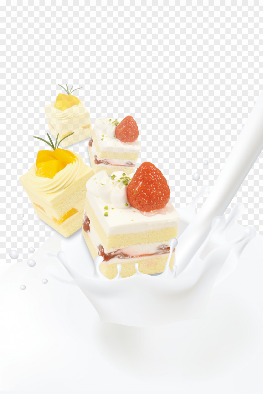 Cake With Yogurt Ice Cream Soured Milk Advertising PNG