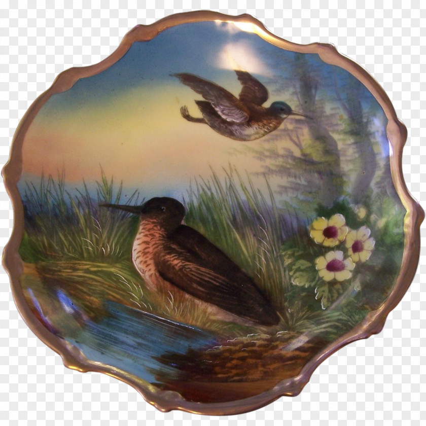 Hand-painted Birds And Flowers Tableware Platter Ceramic Plate Porcelain PNG
