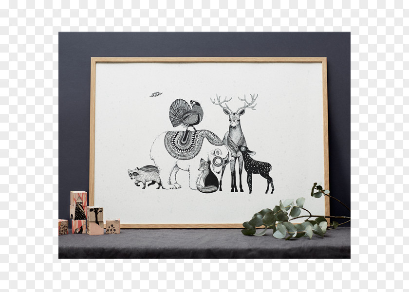 Woodland Watercolor Domdom Poster Picture Frames Graphic Design PNG