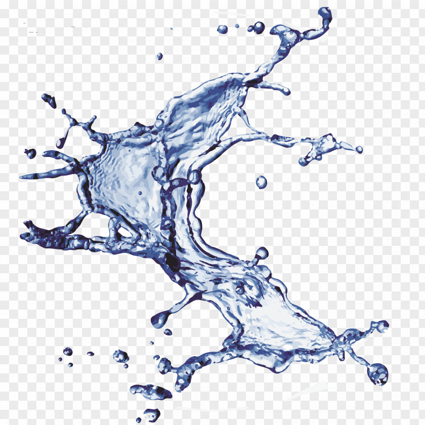 Dynamic Blue Drops Drop Splash Water PNG