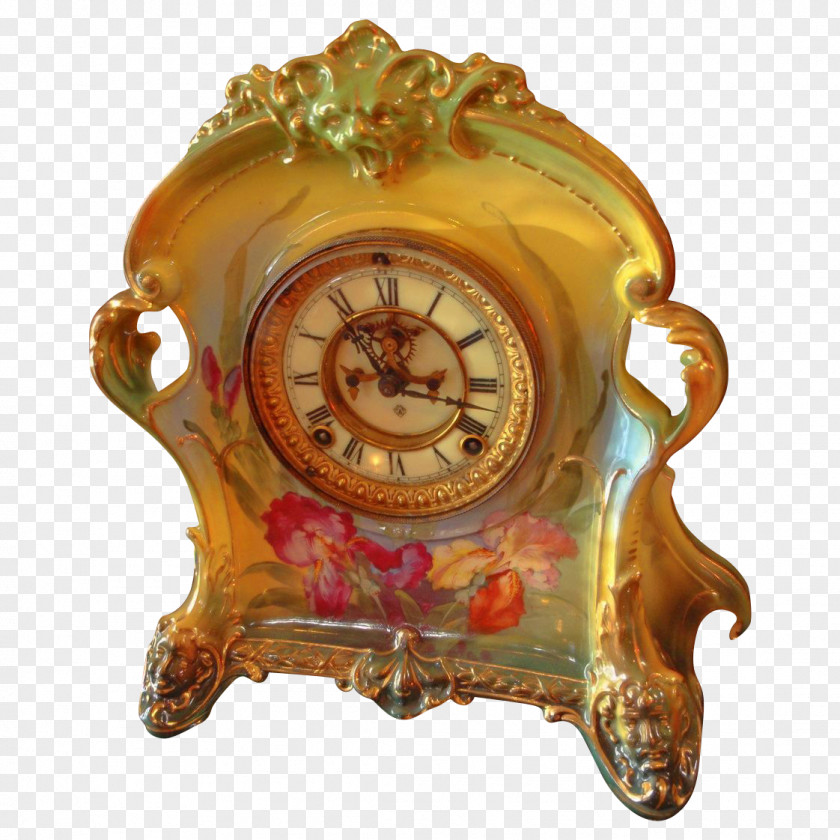 Rococo Revival Victorian Era Antique Clock PNG