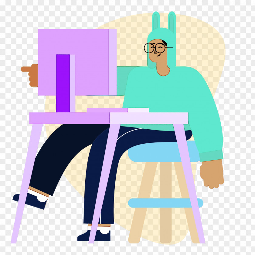 Easel M Cartoon Meter Chair PNG