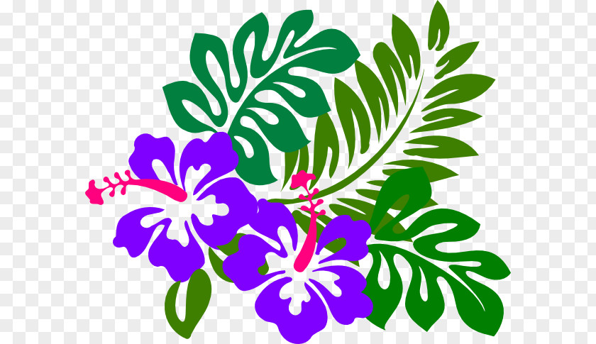Motif Batik Hawaiian Hibiscus Flower Clip Art PNG