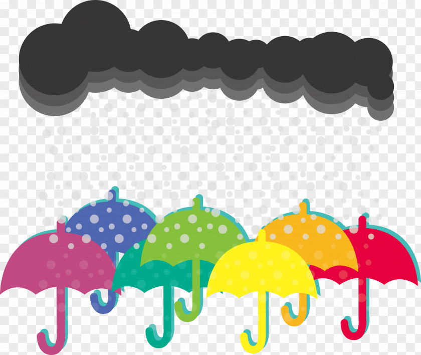 Rainbow Umbrella Vector Rain Clip Art PNG